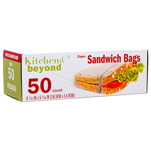 sandwich zipper bags - bpa free - 42 pack -  -- 24 per case