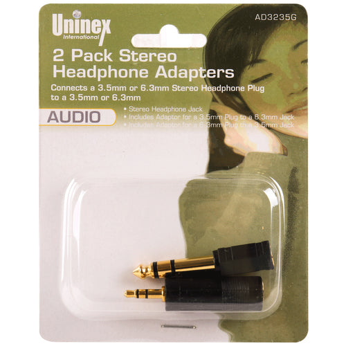 uninex 2pack stereo headphone adapters -- 24 per box