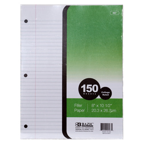 college rule filler paper - 150 sheets -- 24 per case