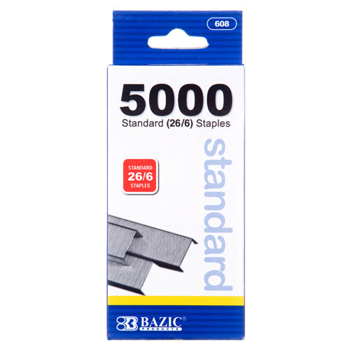 standard fasteners - staples 5000 pieces - bulk pack of 72 -- 24 per box