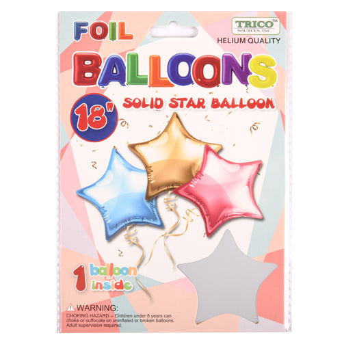 trico 18 star foil balloon white -- 10 per box