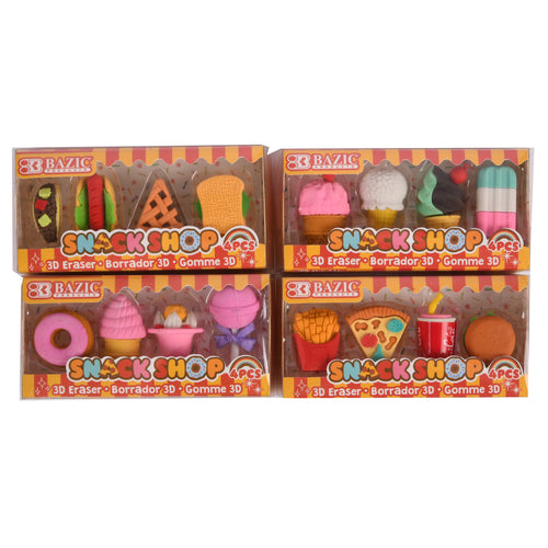 snack shop 3d eraser set -- 24 per box