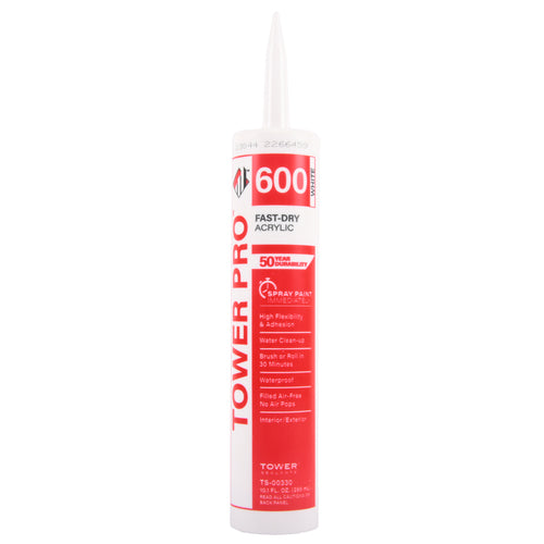 600 caulk 10.1 oz white -- 12 per case