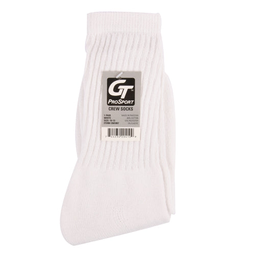 mens 1 pair sport socks white crew 10-13 -- 12 per box