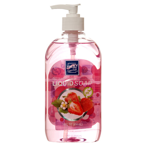 lucky liquid soap strawberries 14 oz - -  -- 12 per case