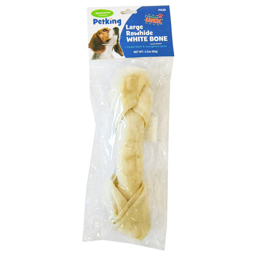 petking large rawhide bone white -- 12 per box