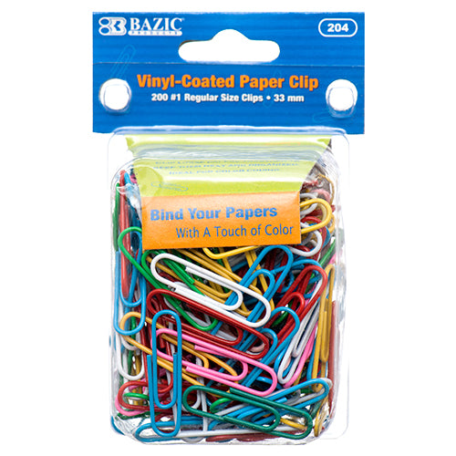 colorful paper clips 33mm - aa pack -- 24 per box