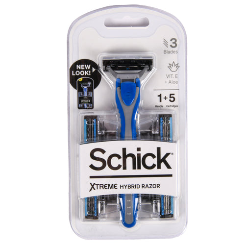 schick xtreme razor 1handle 5 refills -- 12 per case