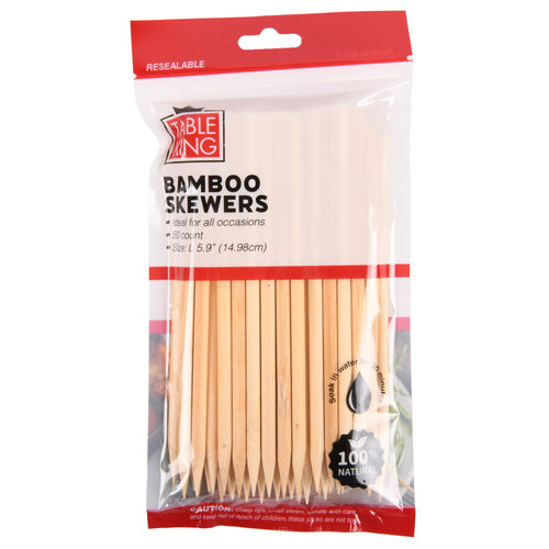 table king bamboo skewer 5.9 50ct in zip bag -- 24 per case