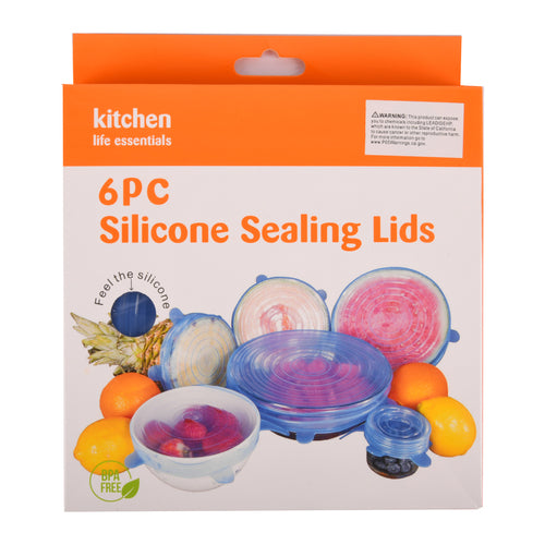 6pc silicone sealing lids -- 24 per case