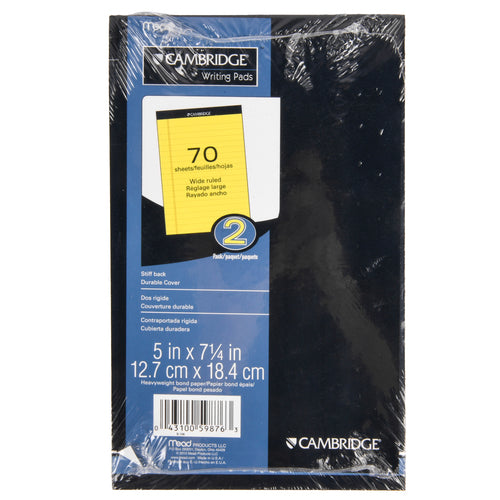 mead cambridge 2 pk legal pad 5x8 -- 12 per case