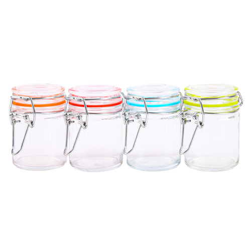 kocina mini glass hermetic clip jar asst -- 48 per case