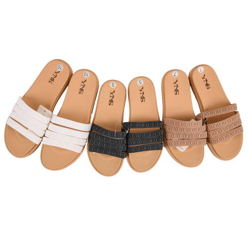 women sandals with plastic detail assorted colors -- 48 per case