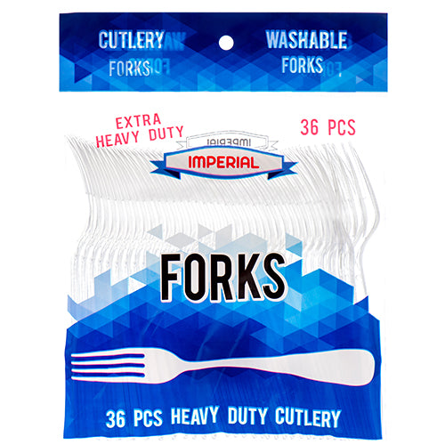 imperial plastic forks - clear - heavy duty -- 48 per case