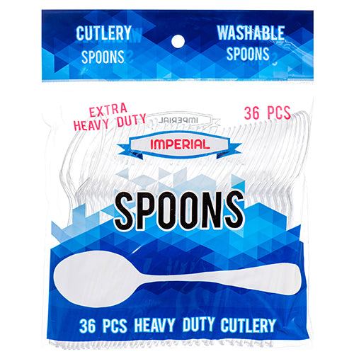 bulk imperial plastic spoons - clear - extra heavy duty -- 48 per case