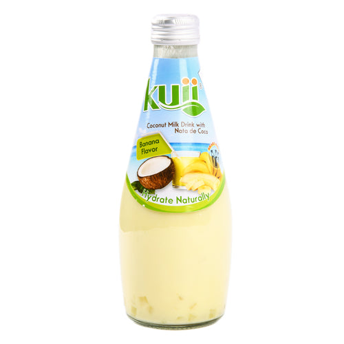 kuii coconut milk w nata de coco banana 290ml -- 12 per case