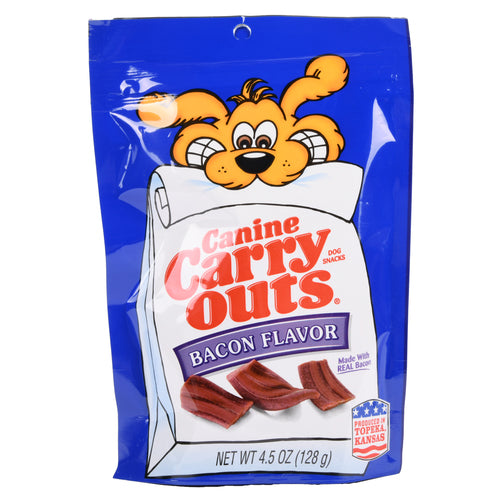 dog treat canine carry outs bacon 4.5oz -- 10 per case