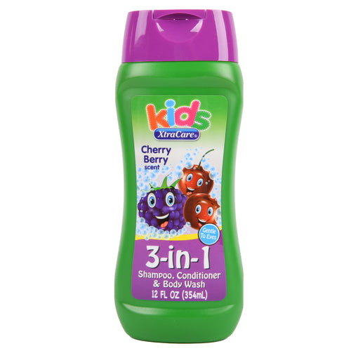 xtracare kids 3in1 body wash cherry 12 oz -- 24 per case