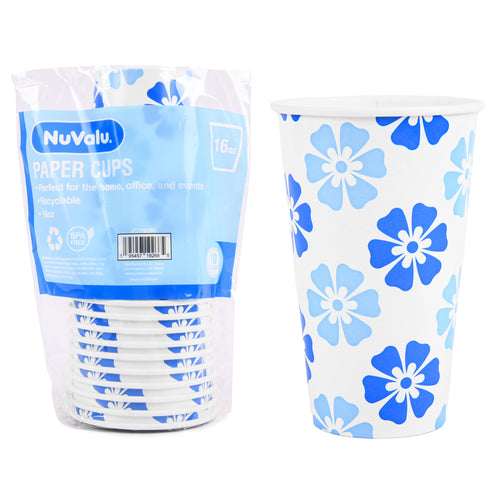 nuvalu paper cup printed 16 oz. 10ct -- 32 per case