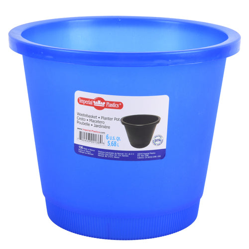 6qt wastebasket asst colors -- 24 per case