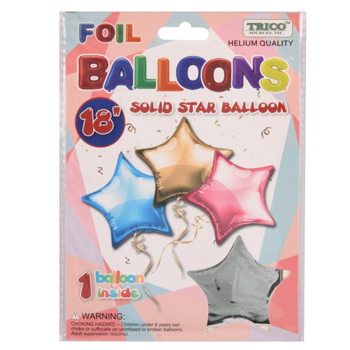 trico 18 star foil balloon silver -- 10 per box