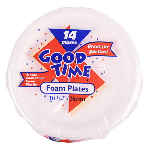 good time foam plate round 10 white 14 ct -- 18 per case