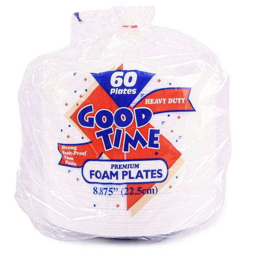 good time foam plate round 8.875 heavy duty 60ct -- 4 per case