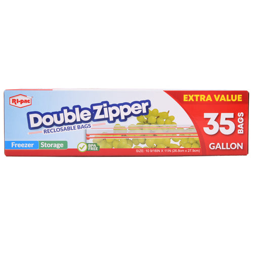 ri-pac double zipper reclosable bag gallon 35-ct -- 24 per case