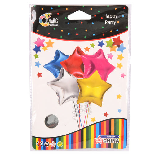 happy party metal star balloon -- 12 per box