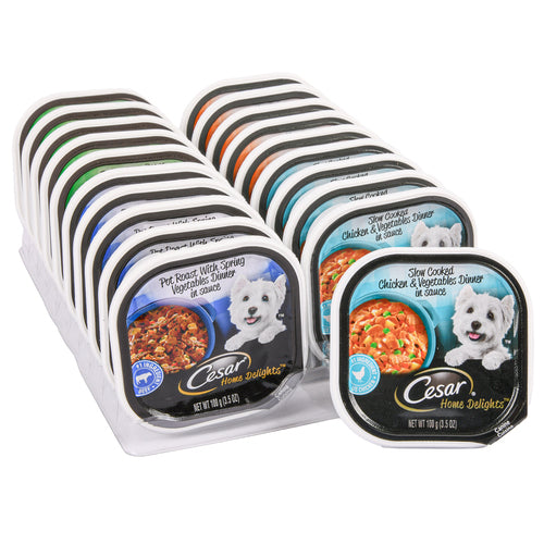 cesar home delights dog wet food 3.5z 8 asst flavors -- 40 per case