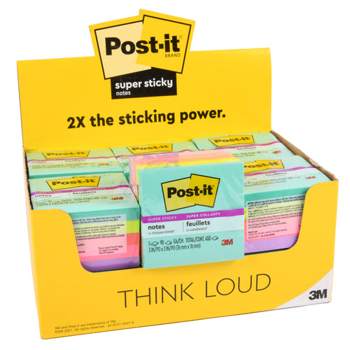 post it notes 2 x2 400 sheets pastel colors -- 24 per case