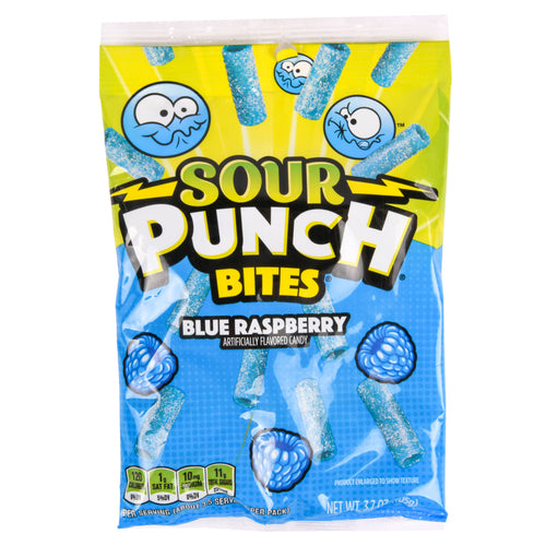 sour punch blue raspberry bites bag 3.7 oz -- 12 per case