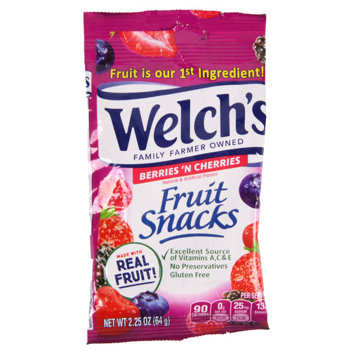 welch s fruit snack berries on cherries 2.25 oz -- 48 per case