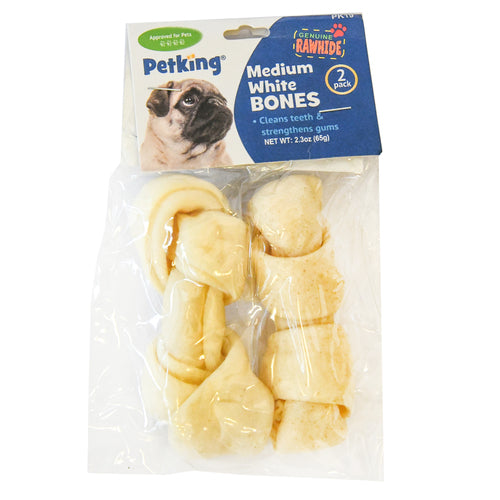 petking medium rawhide bones 2 pk -- 12 per box