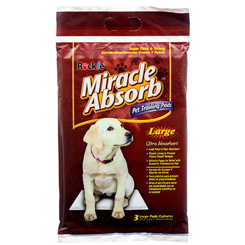 miracle absorb pet training pads - large -- 24 per case