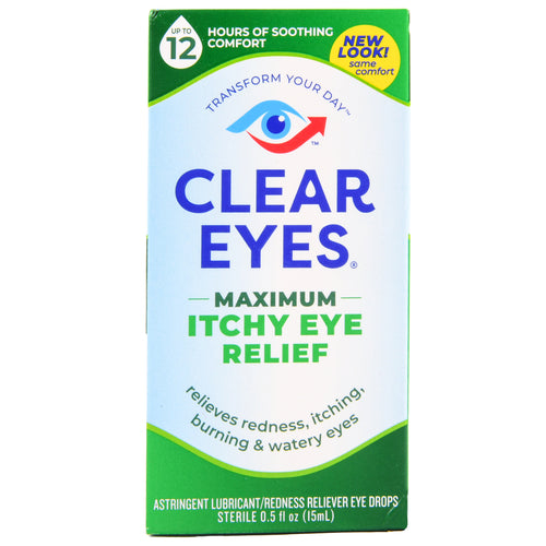 clear eyes maximum itchy eye relief drops 0.5 oz -- 6 per box