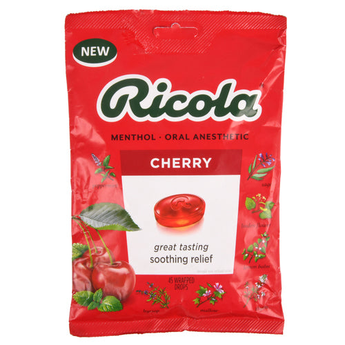 ricola menthol anesthetic drops cherry 45-ct -- 36 per case