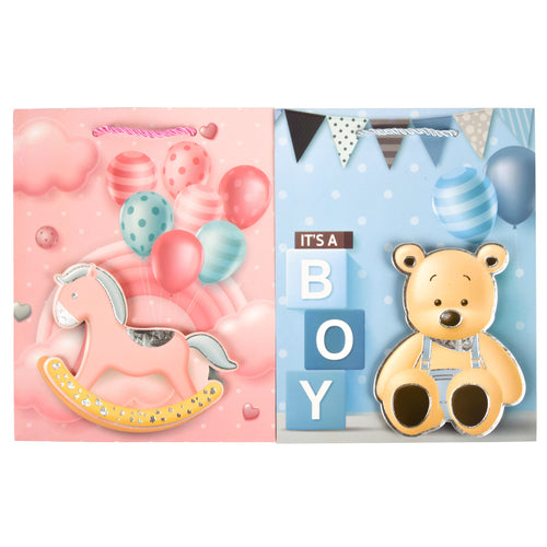 gift bag small babyshower 3d pop out asst boy girl -- 12 per box