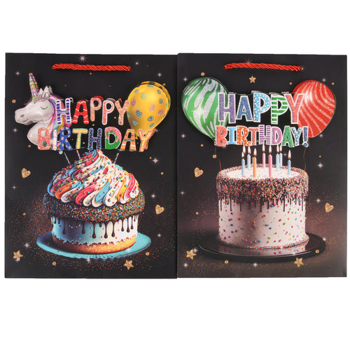 gift bag small 3d pop out happy birthday asst designs -- 12 per box