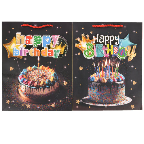 gift bag medium 3d pop out happy birthday asst designs -- 12 per box