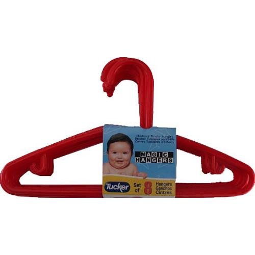 kids hangers - 8pc - clear -- 64 per case