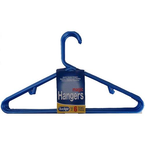 adult 6-pack hangers - 3 assorted colors -  -- 48 per case