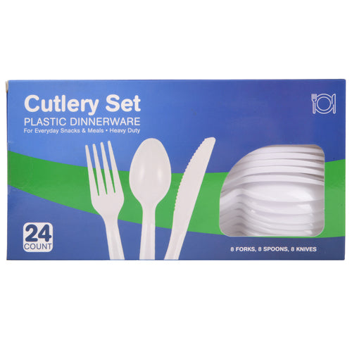 plastic disposable cutlery set 24ct -- 24 per case