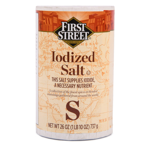 first street iodized salt 26-oz -- 24 per case