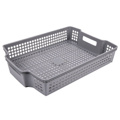 plastic storage basket asst col -- 6 per box