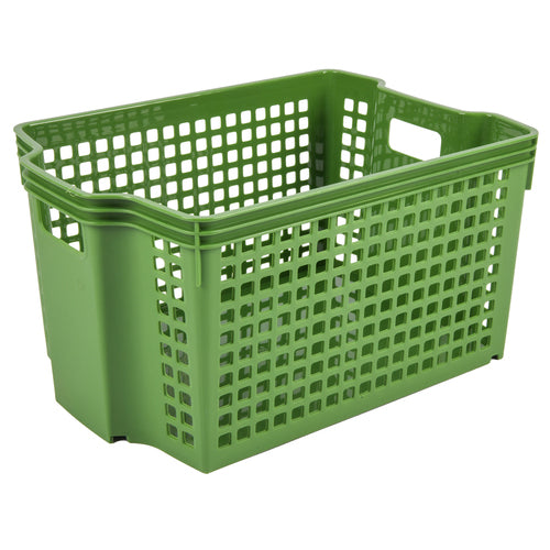 plastic storage basket green -- 6 per box