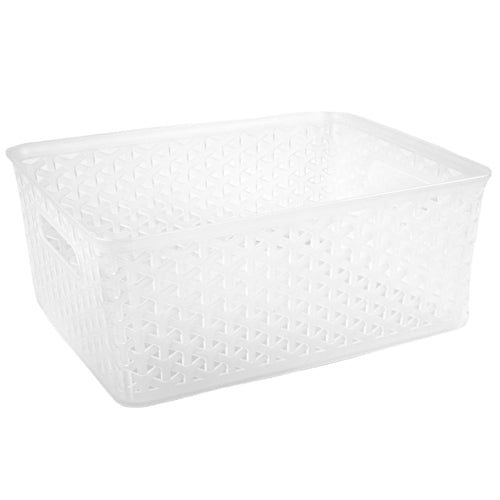 plastic weave storage basket clear -- 4 per box