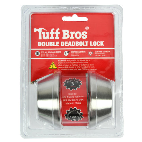 tuff bros double deadbolt lock silver -- 6 per box