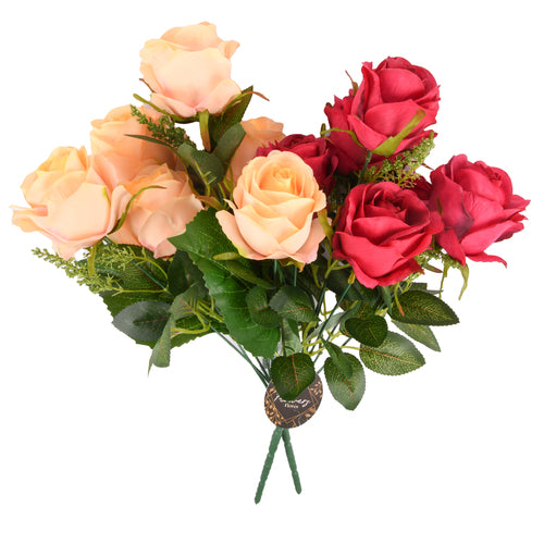 artificial flower roses 2 asst colors -- 24 per case