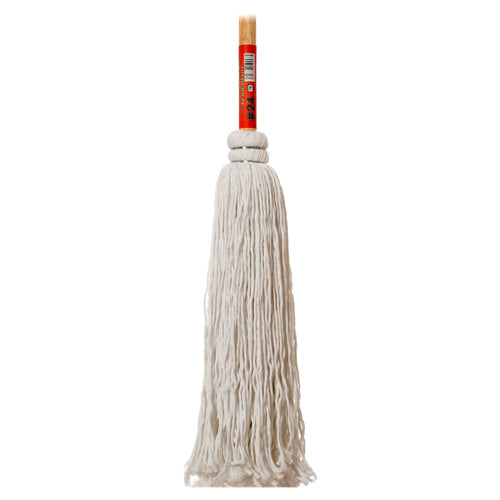 string mop #24 with wood handle - large - -  -- 12 per case